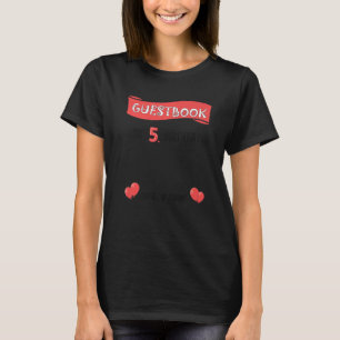 Cute 5rd Birthday Guestbook Party Five Year Old Bi T-Shirt