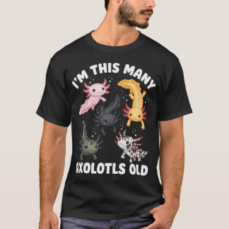 Cute 5Th Birthday Boy Girl Axolotl For 5 Year Old T-Shirt