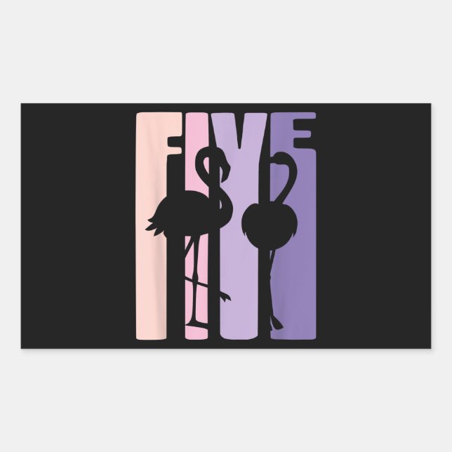 Cute 5th Birthday Gift I Flamingo I 5 Years Old Rectangular Sticker (Front)