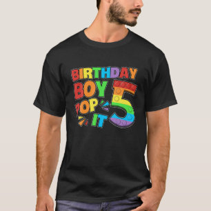 Cute 5Th Birthday Pop It For Boys Colourful Pop It T-Shirt