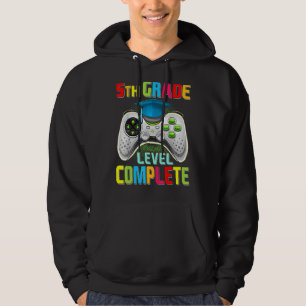 Cute 5th Grade Level Complete Gamer Graduation Vid Hoodie