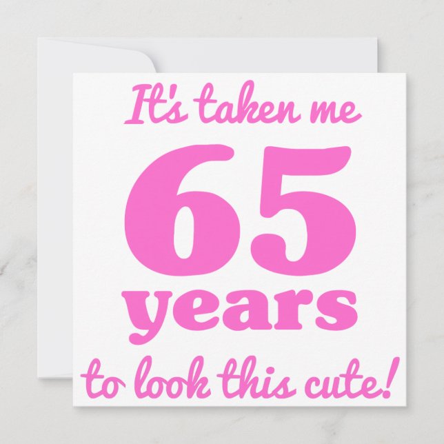 Cute 65th Birthday For Women Card (Front)