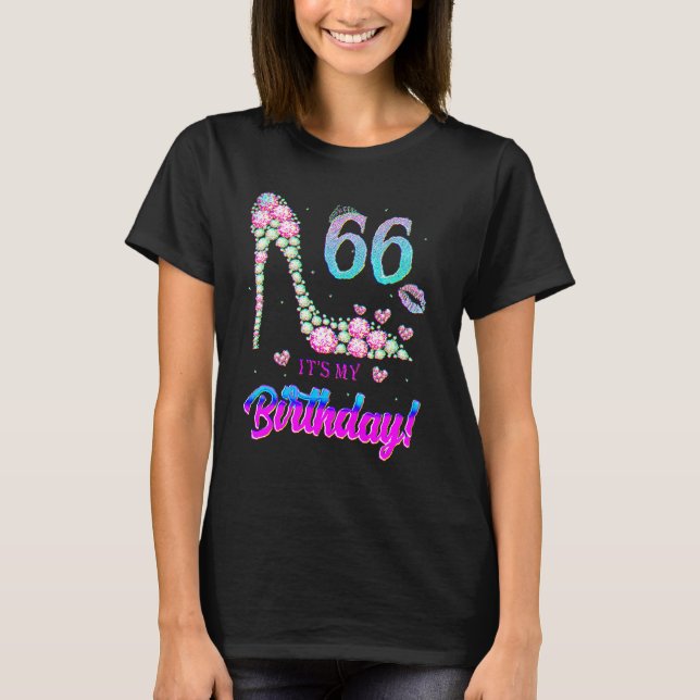 Cute 66 Years Old It's My 66th Birthday Party T-Shirt (Front)