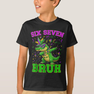 Cute 67 Alligator Dinosaur Mardi Gras Six Seven Br T-Shirt