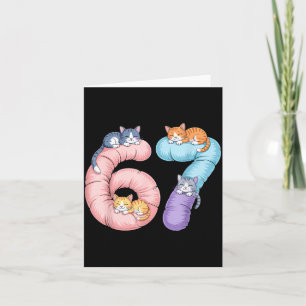 Cute 67 Cat Meme Design  Card