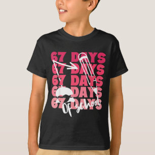 Cute 67 Days Of School Girls Milestone Students Fu T-Shirt