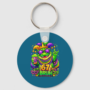 Cute 67 Mardi Gras Party Alligator Key Ring