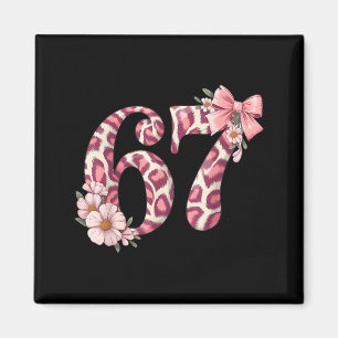 Cute 67 Meme Nk Bow Leopard Floral For Girl Women  Magnet