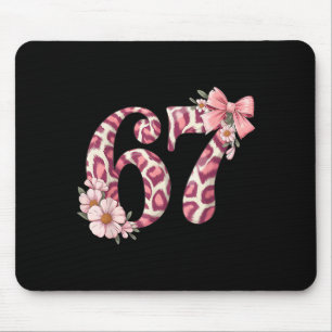 Cute 67 Meme Nk Bow Leopard Floral For Girl Women  Mouse Pad