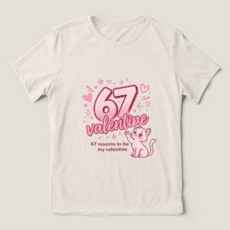 Cute 67 valentine catT-Shirt Tri-Blend Shirt