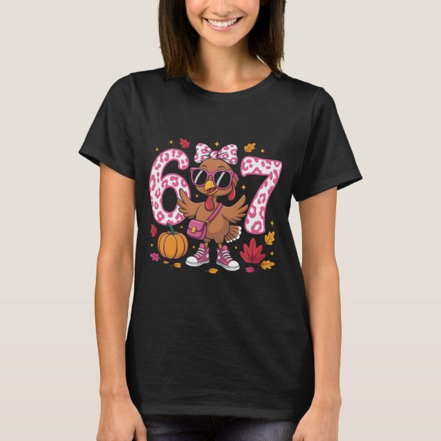 Cute 67th Birthday Turkey Thanksgiving T-Shirt, 67 T-Shirt (Front)