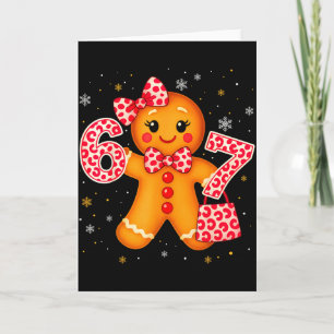 Cute 6 7 Christmas Leopard Bow Gingerbread Girls W Card