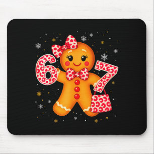 Cute 6 7 Christmas Leopard Bow Gingerbread Girls W Mouse Pad