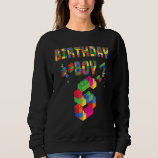 Cute 6th Birthday  6 Years Old Block Building Boys Sweatshirt