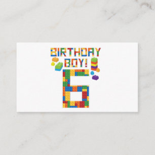 Cute 6th Birthday Gift 6 Years Old Block Building Enclosure Card