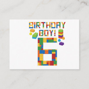 Cute 6th Birthday Gift 6 Years Old Block Building Enclosure Card