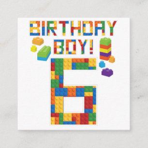 Cute 6th Birthday Gift 6 Years Old Block Building Enclosure Card