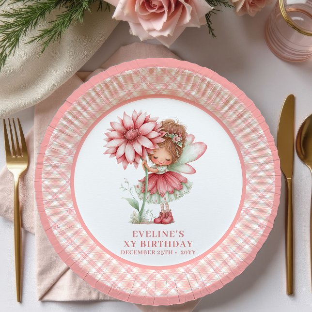 Cute 6TH Birthday Teddy Bear Gold Ivory Plates (Make your celebration extra magical with these whimsical fairy girl birthday paper plates, designed )