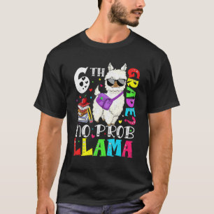 Cute 6th Grade No Prob Llama Back To School First  T-Shirt