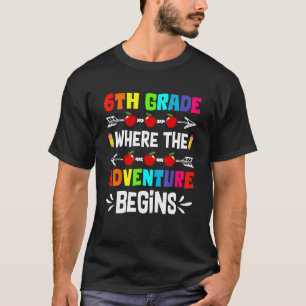 Cute 6th Grade Where The Adventure Begins Back To T-Shirt