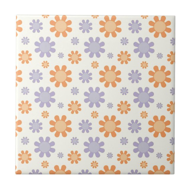 Cute 70's Flowers Tile (Front)