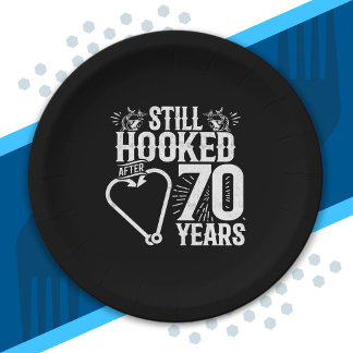 Cute 70th Anniversary Couples Married 70 Years Paper Plate