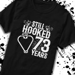 Cute 73rd Anniversary Couples Married 73 Years T-Shirt<br><div class="desc">This fun 73rd wedding anniversary design is perfect for fishing couples that have been married for 73 years and are still hooked on each other & love to go fishing! Great for a 73rd wedding anniversary party to celebrate 73 years of marriage! Features "Still Hooked After 73 Years" wedding anniversary...</div>