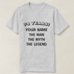 Cute 74th Birthday shirt for legendary men<br><div class="desc">The man the myth the legend 74th Birthday shirt for men. Personalizable with your name and age. Age humour tee. Cute seventy forth Birthday gift idea for legendary dad, husband, uncle, best grandpa, brother, cool grandfather, granddad, world's greatest step dad, good friend, co worker, boss, cousin etc. Funny present for...</div>
