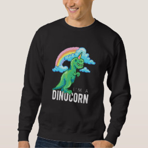 Cute 8-Bit Dinocorn Dinosaur Unicorn Paleontologis Sweatshirt