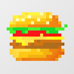 Cute 8-bit Pixel Art Burger Fun Geek Fast Food