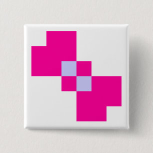 Cute 8 Bit Pixel Bow 15 Cm Square Badge