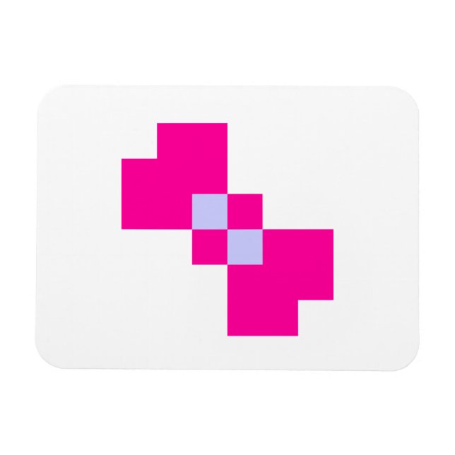 Cute 8 Bit Pixel Bow Magnet (Horizontal)