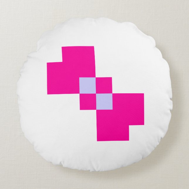 Cute 8 Bit Pixel Bow Round Cushion (Front)