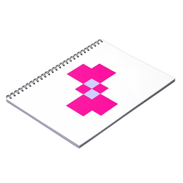 Cute 8 Bit Pixel Bow Spiral Notebook (Left Side)