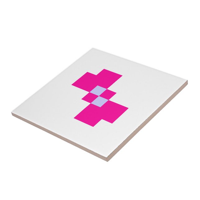 Cute 8 Bit Pixel Bow Tile (Side)