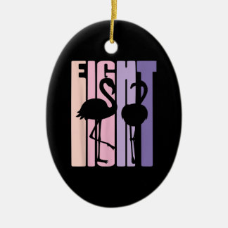 Cute 8th Birthday Gift I Flamingo I 8 Years Old Ceramic Tree Decoration