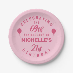 Cute 90th Birthday Personalised Paper Plate