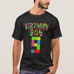 Cute 9th Birthday 9 Years Old Block Building Boys  T-Shirt