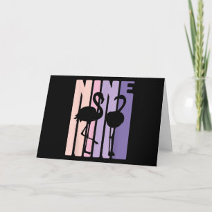 Cute 9th Birthday Gift I Flamingo I 9 Years Old Card