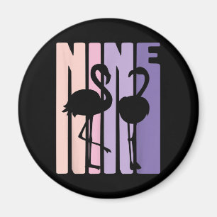Cute 9th Birthday Gift I Flamingo I 9 Years Old Magnet