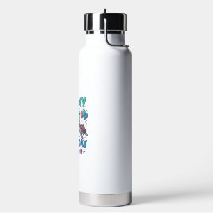 Cute 9th Birthday Turtle Vintage Kids Shirt Design Water Bottle