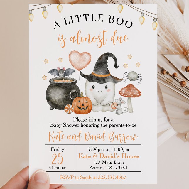 Cute A Little Boo Baby Shower Invitation (Creator Uploaded)