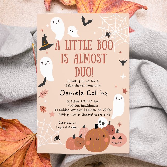  Cute A Little Boo Halloween Baby Shower Invitation (Creator Uploaded)