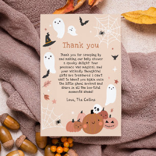 Cute A Little Boo Halloween Baby Shower Thank You Card