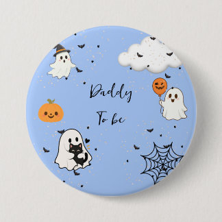 Cute A Little Boo Is Almost Due Baby Shower Daddy 7.5 Cm Round Badge