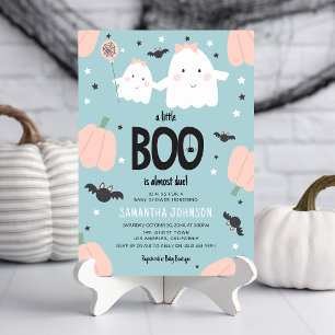 Cute 'a little BOO is almost due' Girl Baby Shower Invitation