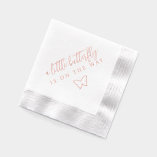 Cute A Little Butterfly Is On The Way Baby Shower Foil Napkins