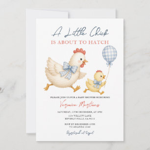 Cute A Little Chick Is About to Hatch Baby Shower Invitation