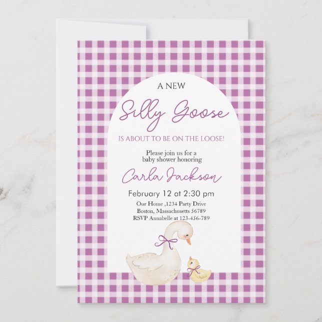 Cute A New Silly Goose Baby Shower Invitation (Front)