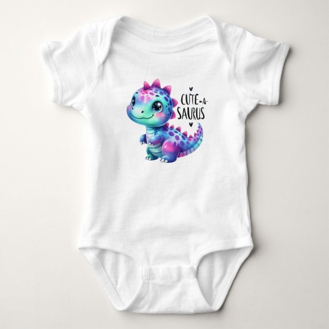 "Cute-a-saurus" Baby Jersey Bodysuit (Front)